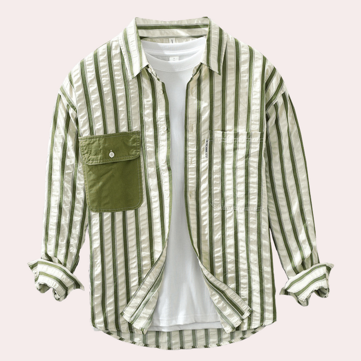 Branko - Trendy Stribet Herreskjorte med Moderne Stil